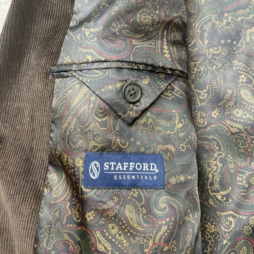 Stafford Sport Coat Mens 50R Brown Essentials Corduroy‎ Classic Fit Blazer